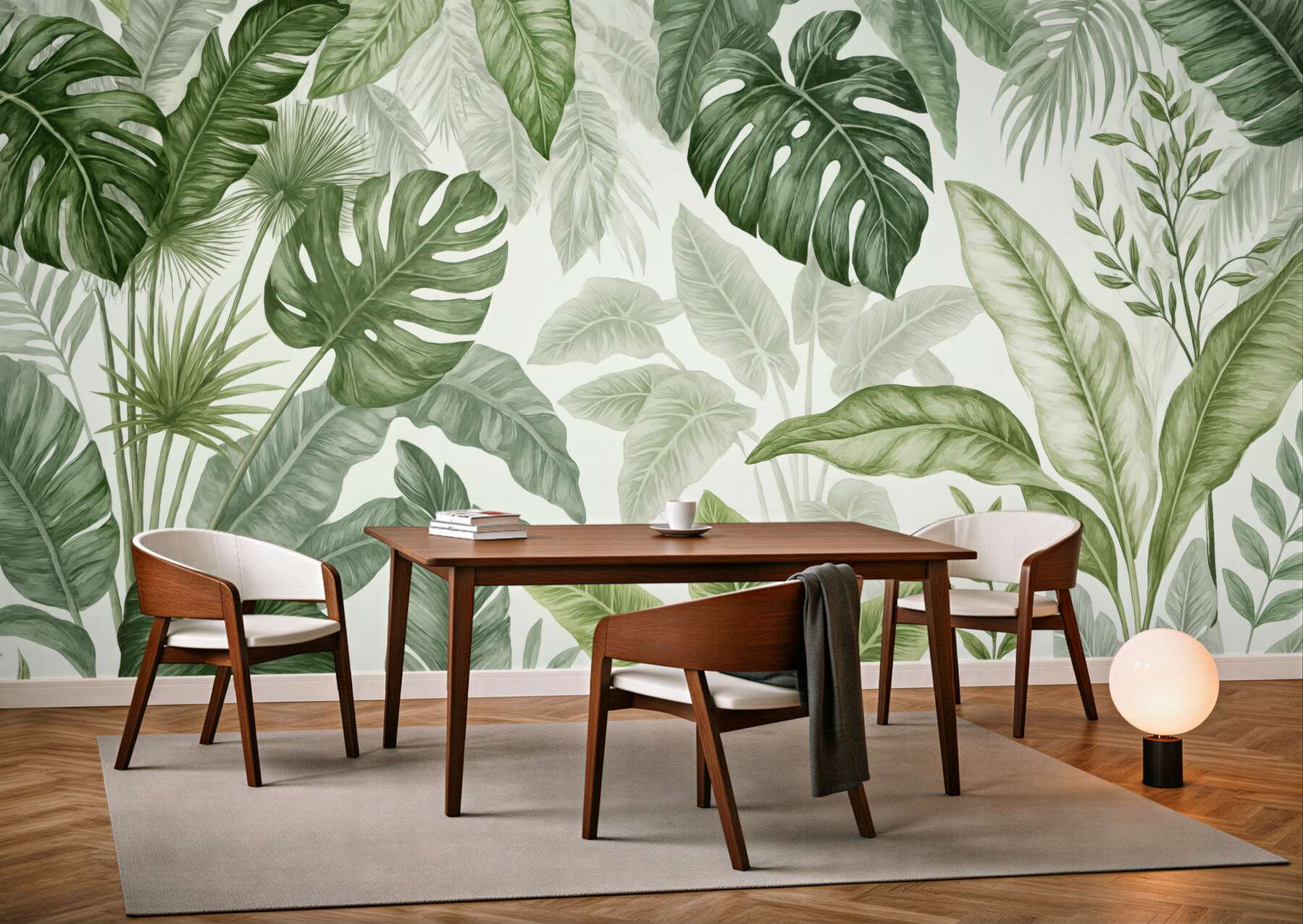 Fototapeta zielona dżungla w botanicznym stylu