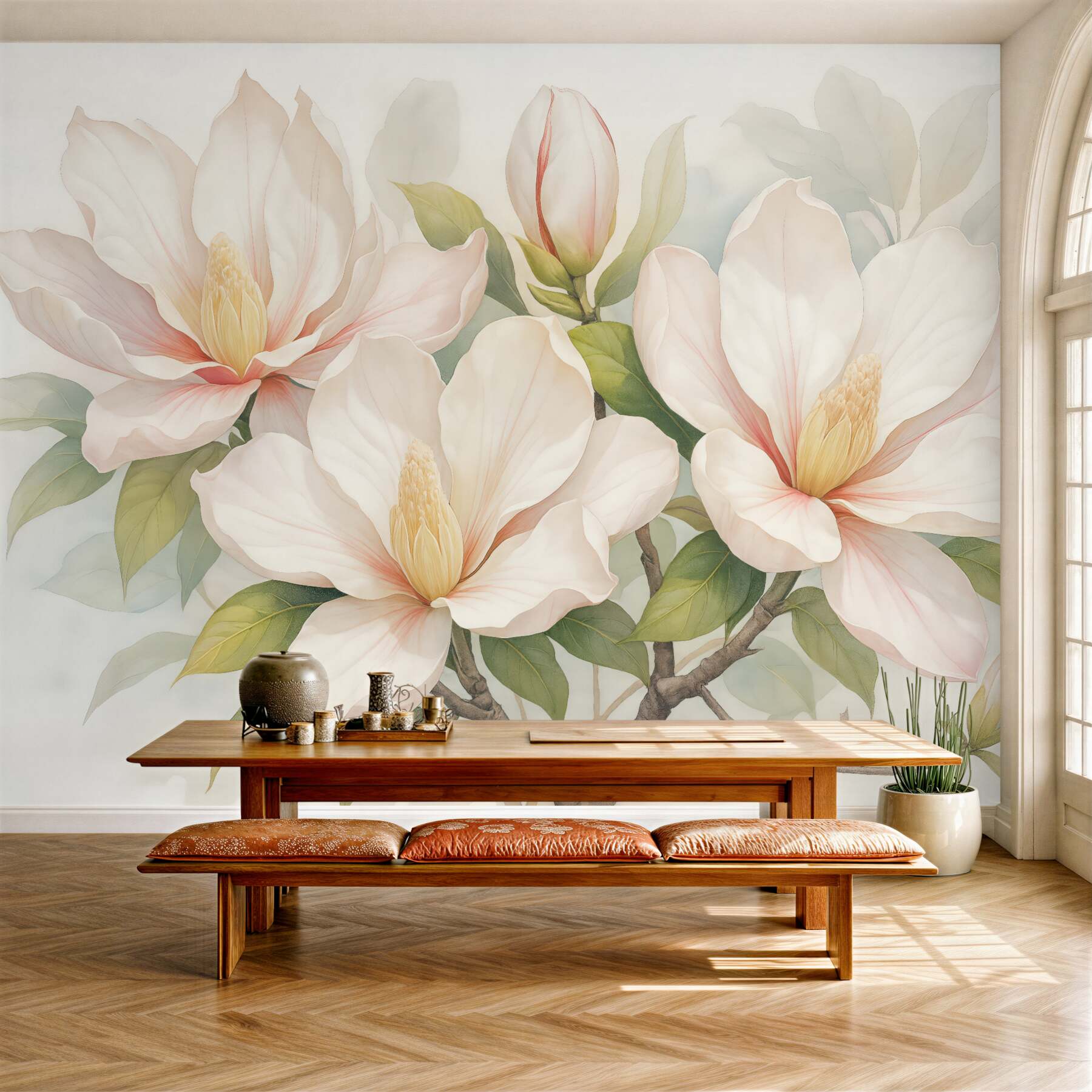 Fototapeta pastelowe magnolie w delikatnym rozkwicie
