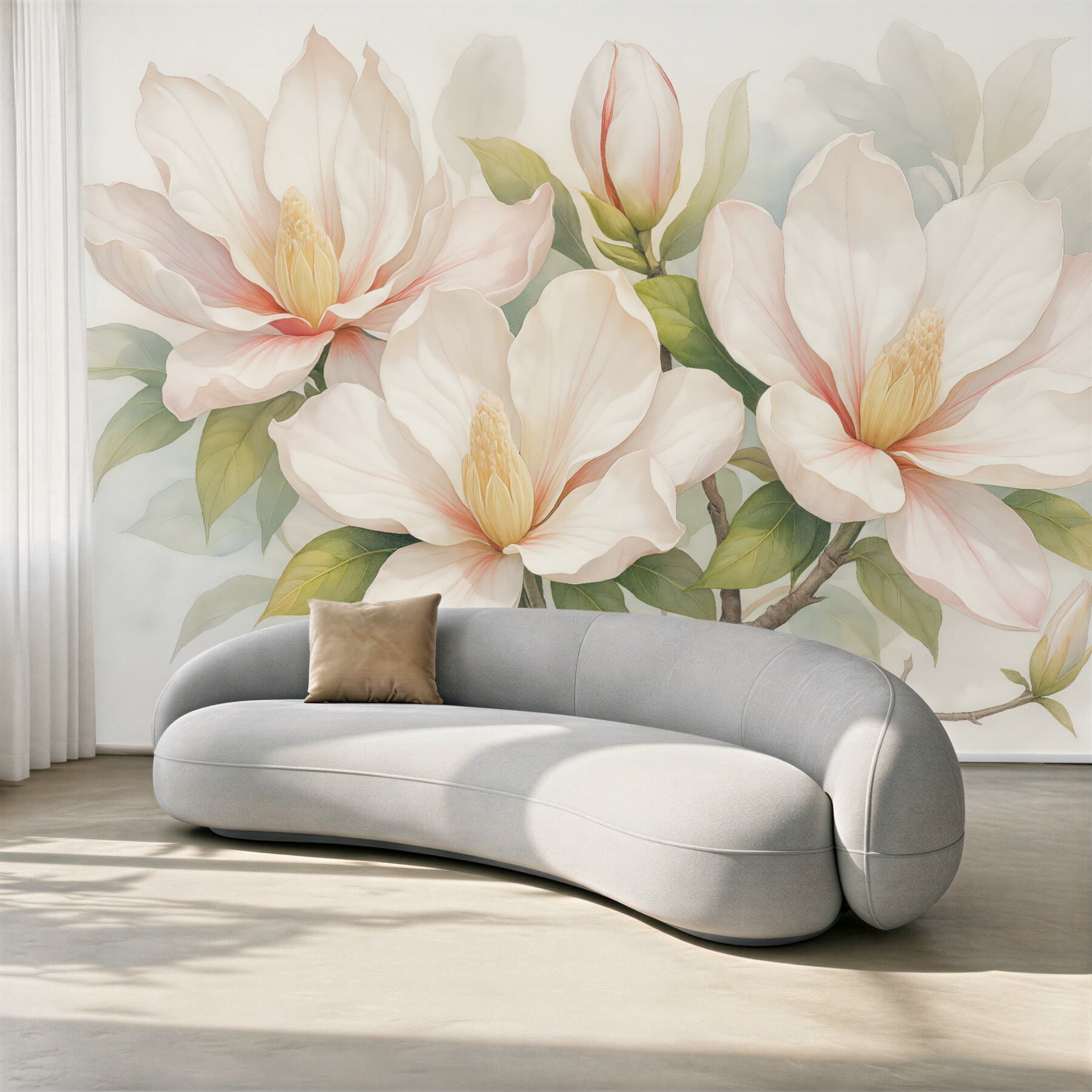 Fototapeta pastelowe magnolie w delikatnym rozkwicie