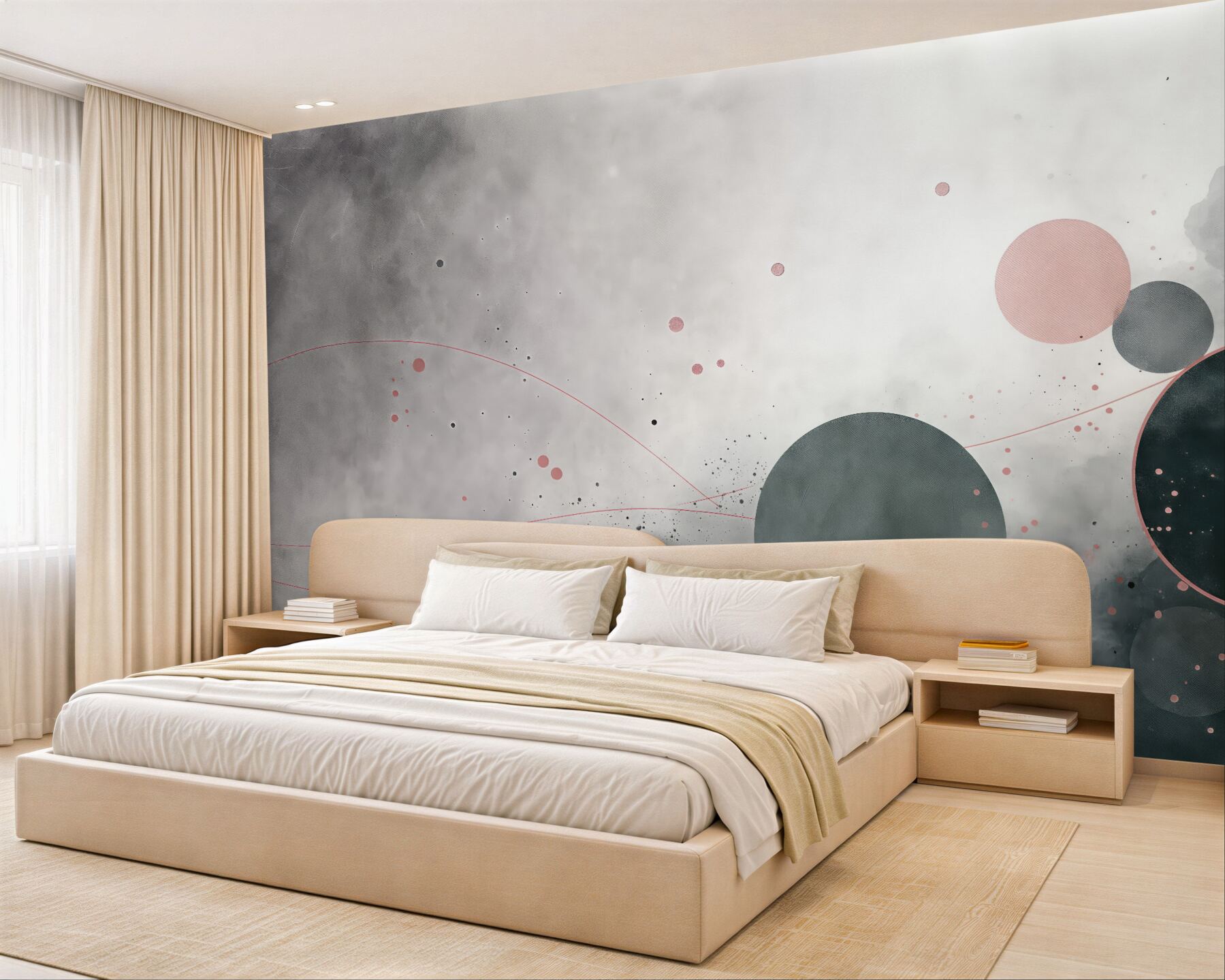 Fototapeta abstrakcyjne koła w pudrowej szarości