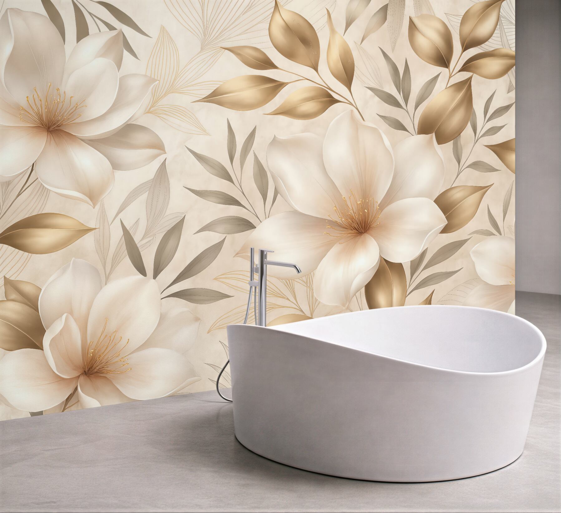 Fototapeta złote magnolie w eleganckim blasku