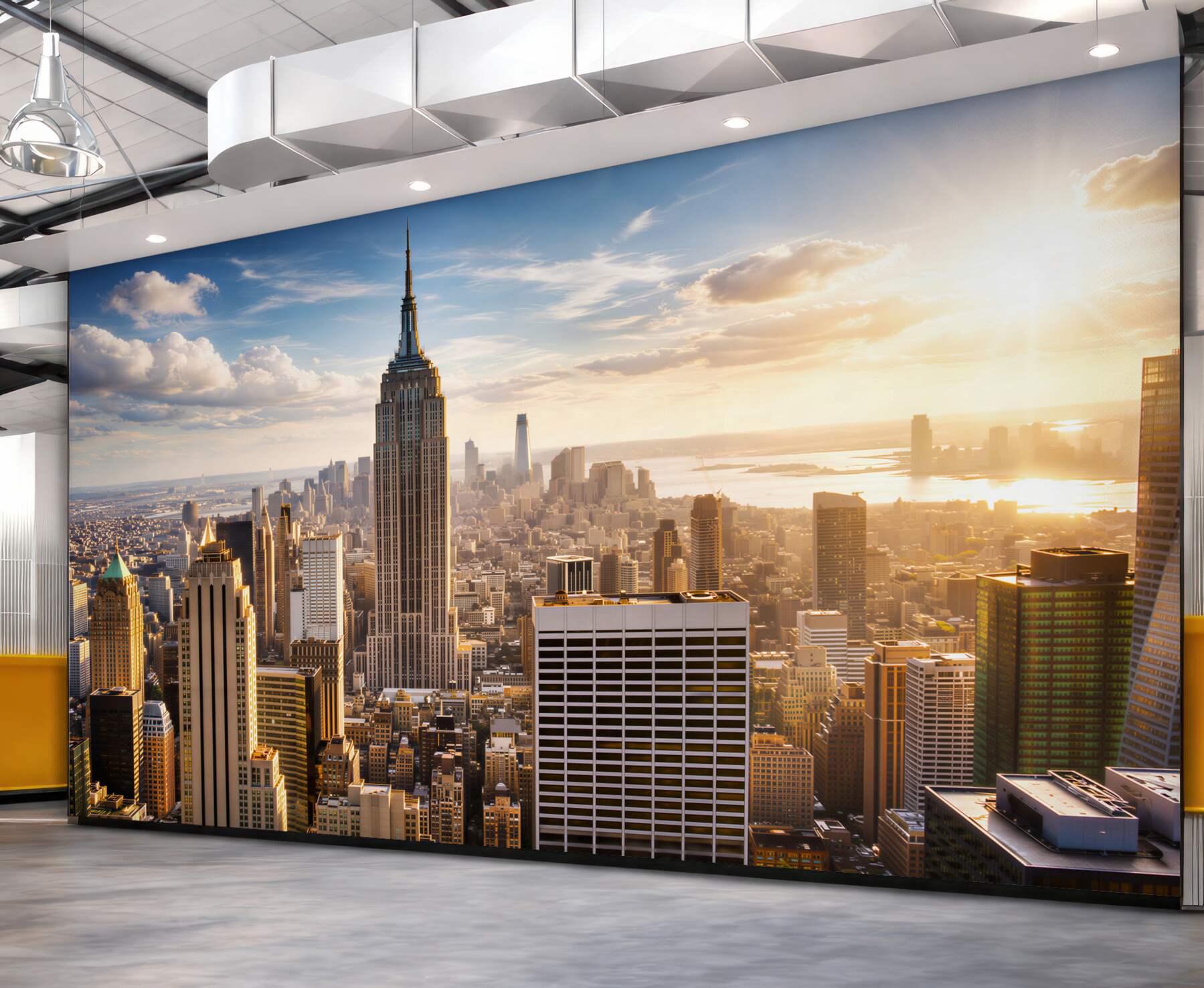 Fototapeta Nowy Jork panorama z Empire State Building w promieniach słońca