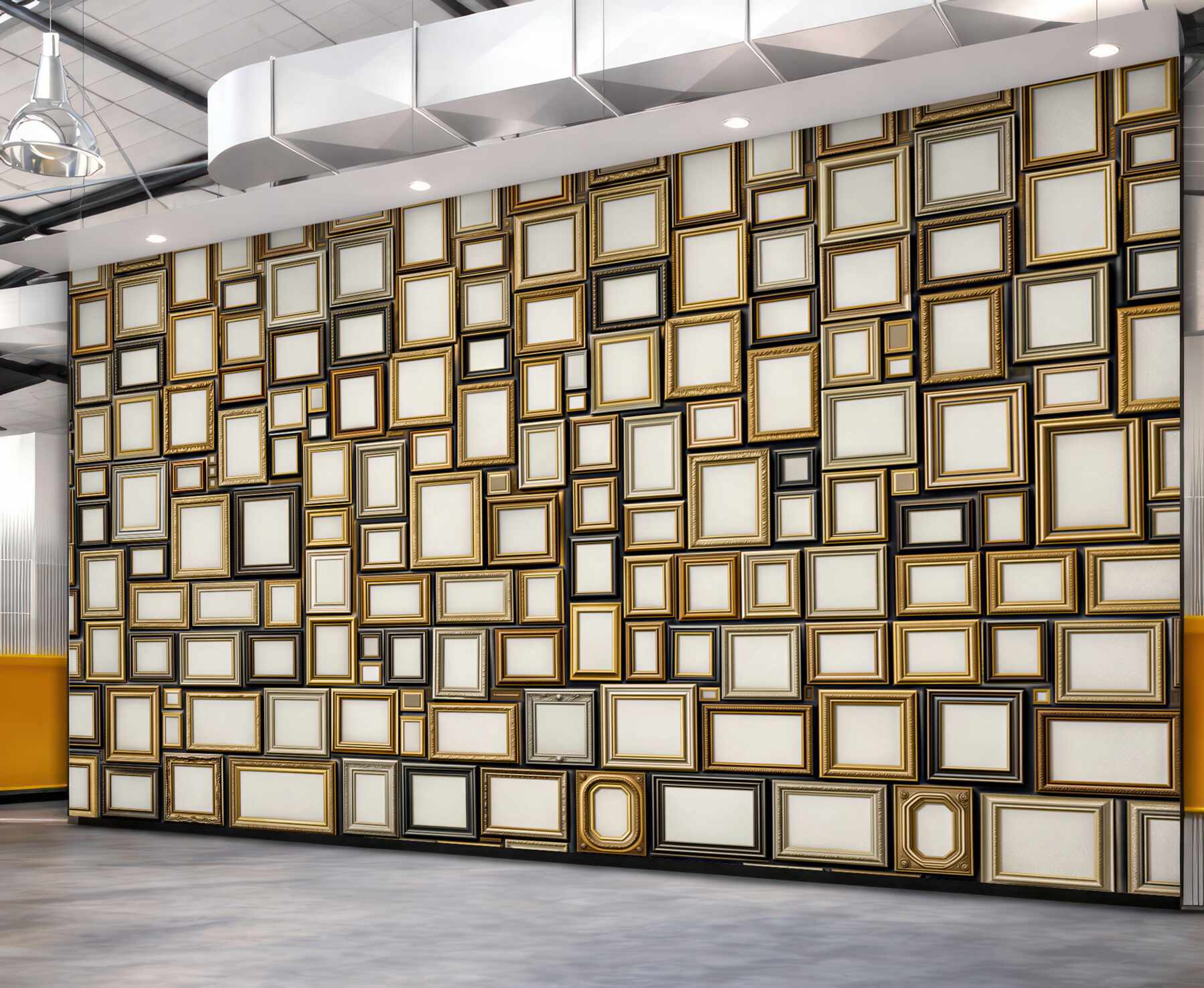 Fototapeta złote ramki geometryczne eleganckie na jasnym tle