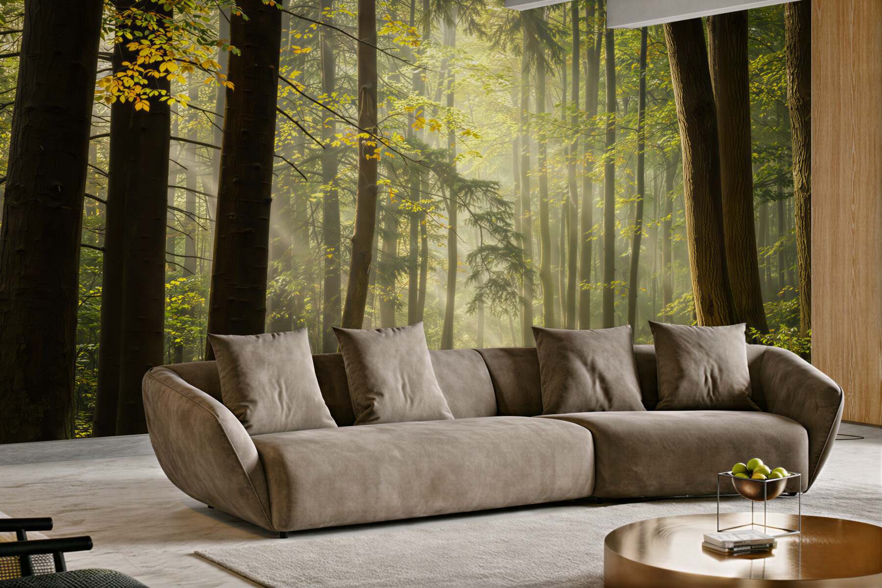 Fototapeta leśna ścieżka w promieniach słońca naturalny zielony las