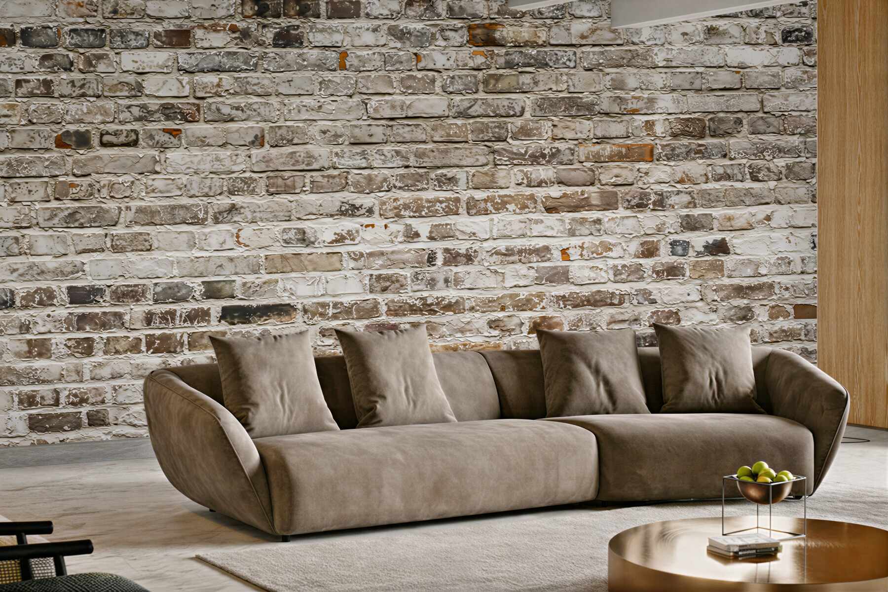 Fototapeta biała cegła postarzana w stylu loftowym
