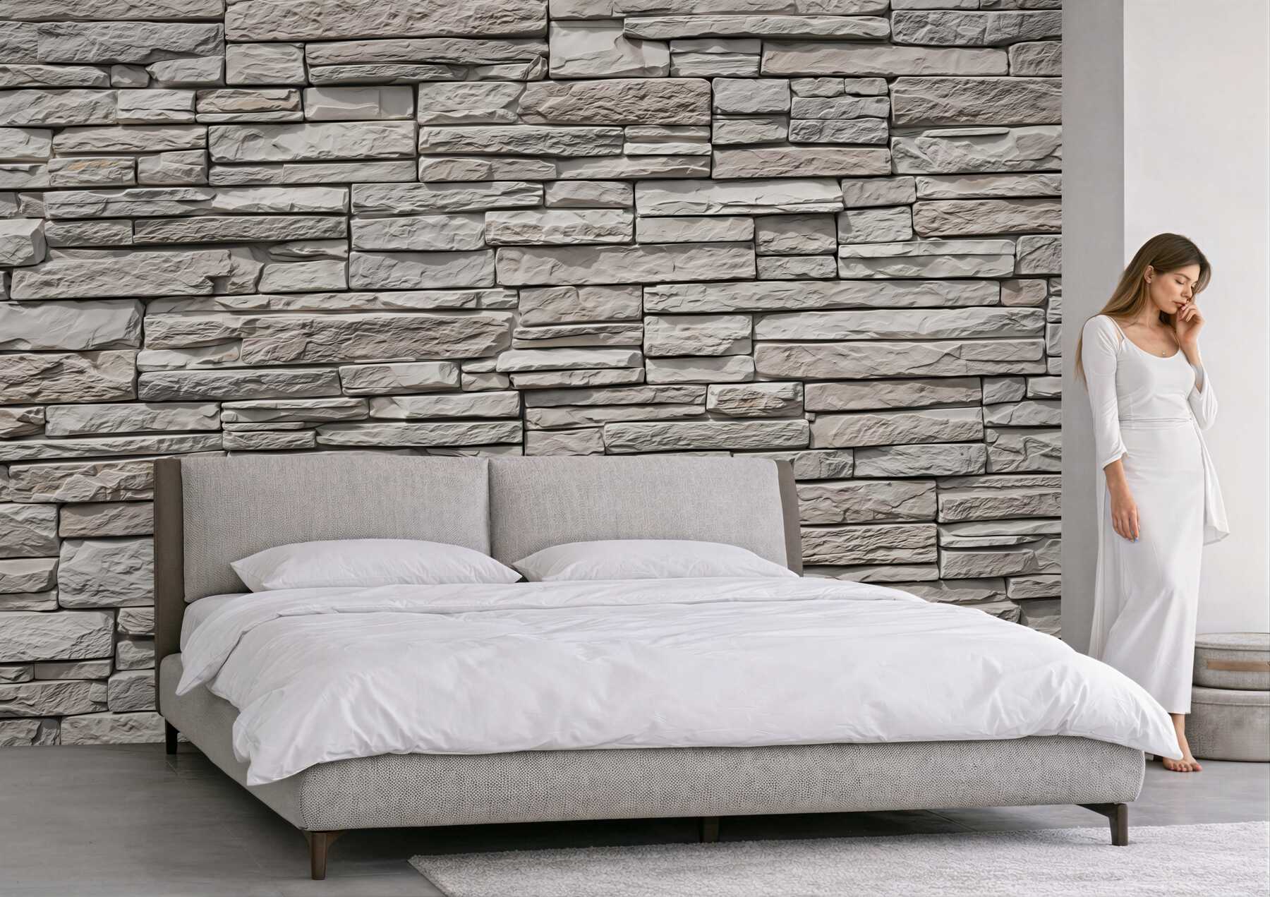 Fototapeta kamień dekoracyjny szary nowoczesna ściana w stylu loftowym