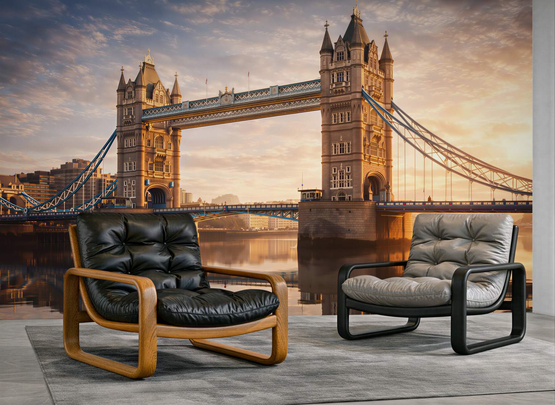 Fototapeta Tower Bridge w Londynie o wschodzie słońca nad Tamizą
