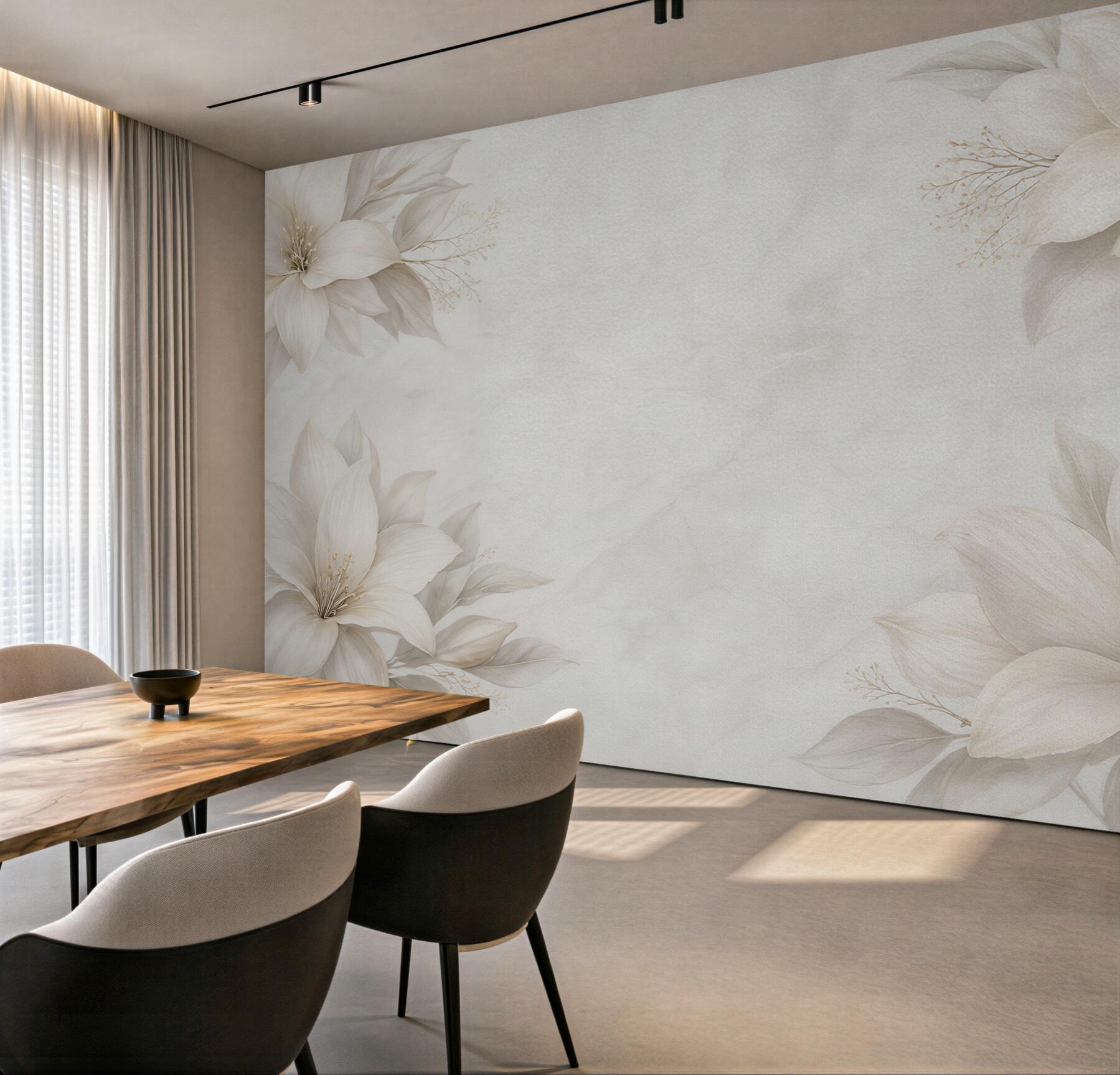Fototapeta kwiaty magnolii kremowe delikatne na jasnym tle
