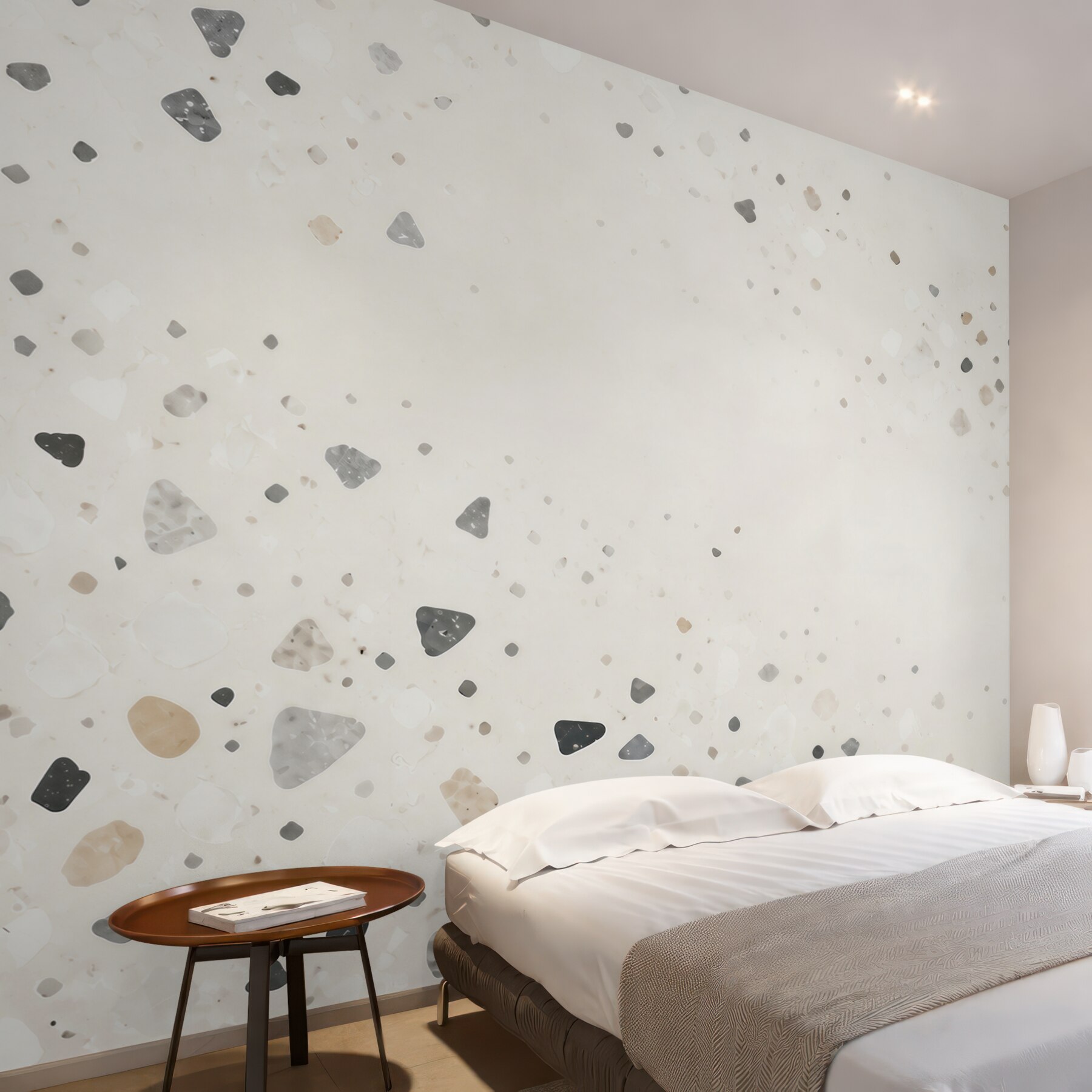 Fototapeta terrazzo jasne beżowo szare w minimalistycznym stylu