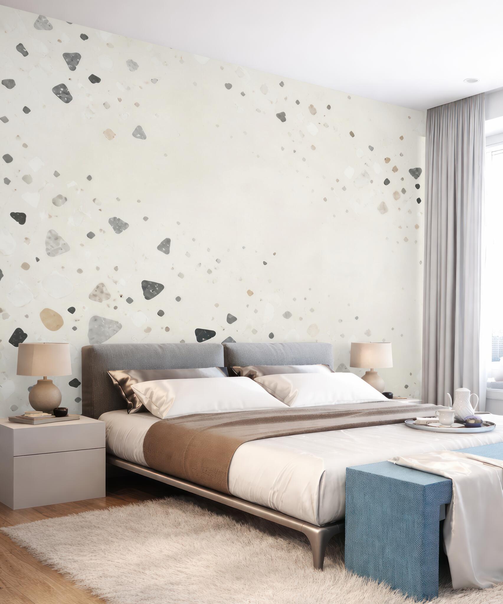 Fototapeta terrazzo jasne beżowo szare w minimalistycznym stylu