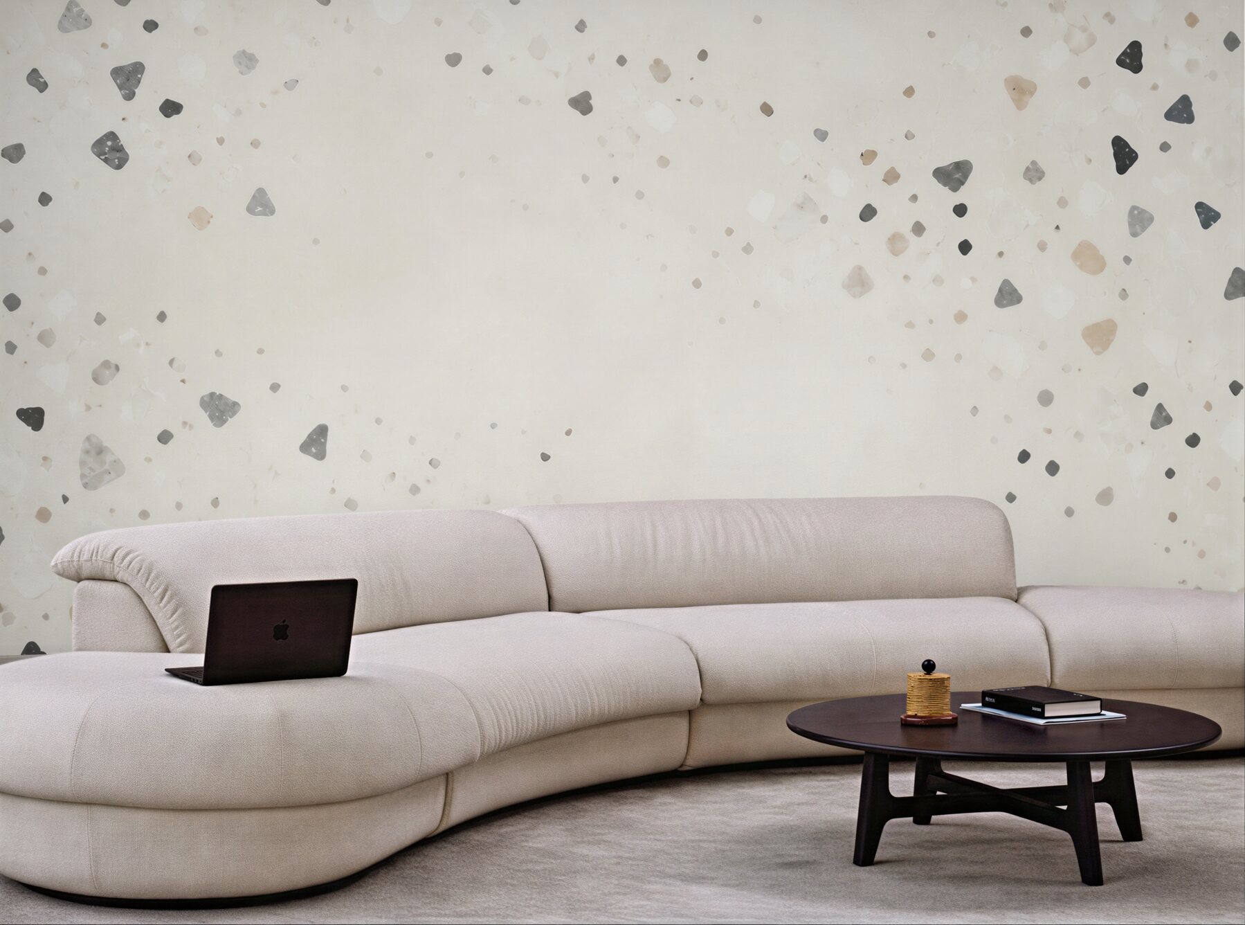 Fototapeta terrazzo jasne beżowo szare w minimalistycznym stylu