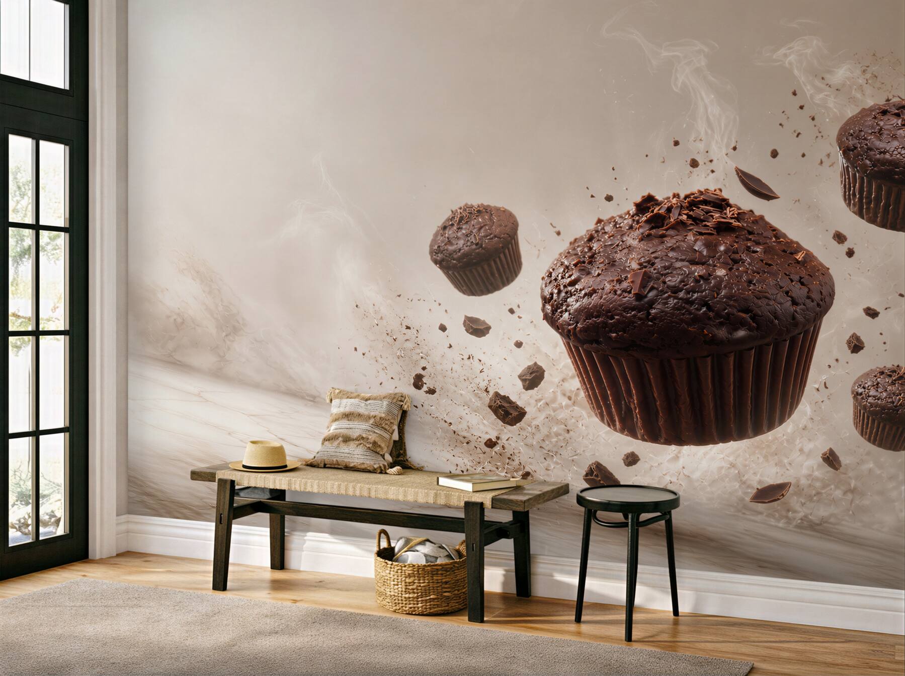 Fototapeta czekoladowe muffiny dynamiczne do kuchni lub kawiarni