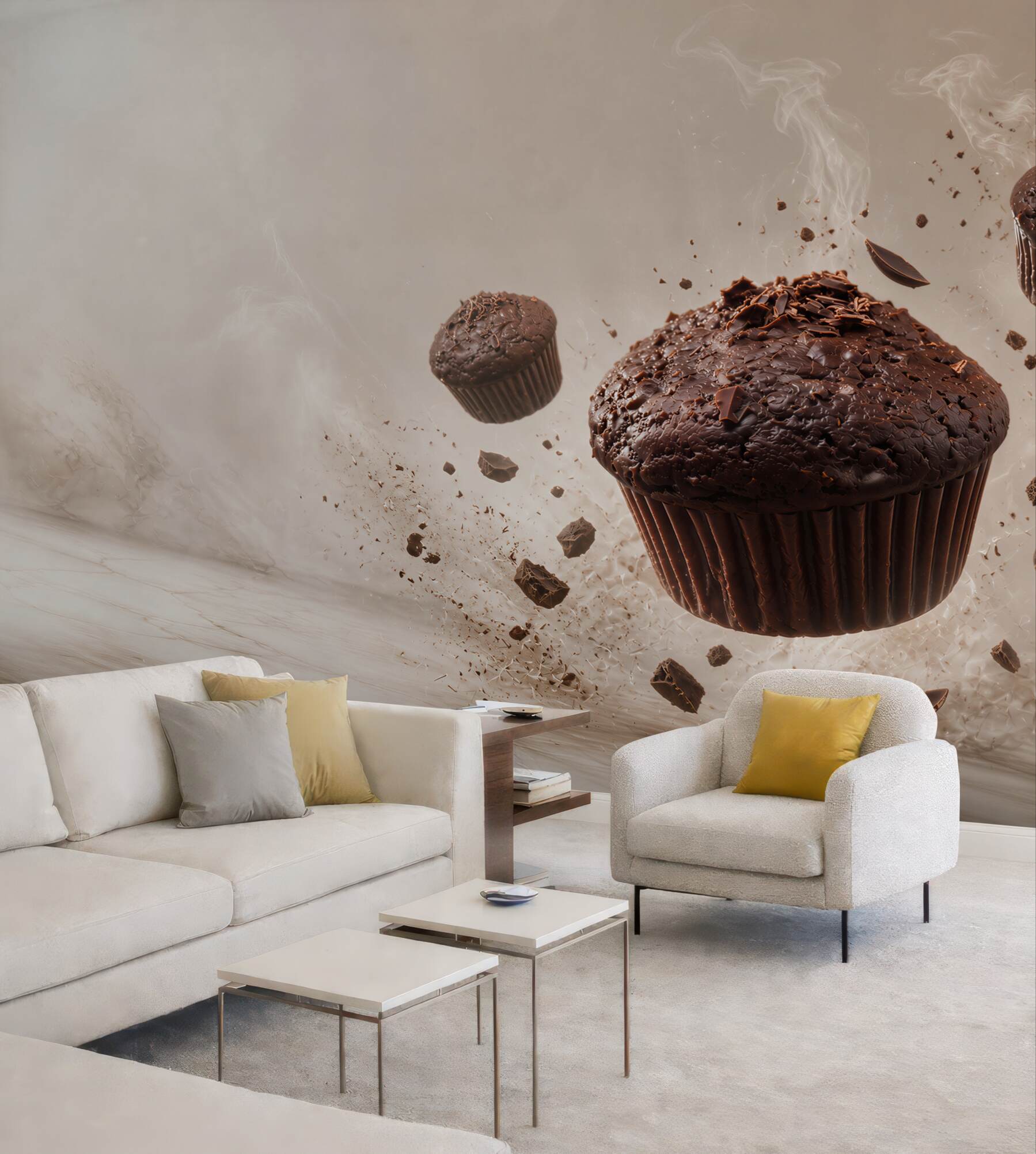 Fototapeta czekoladowe muffiny dynamiczne do kuchni lub kawiarni