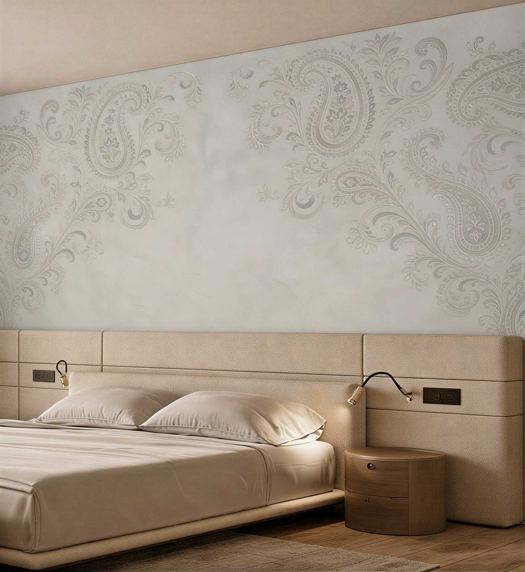 Fototapeta ornament paisley beżowy elegancki wzór klasyczny
