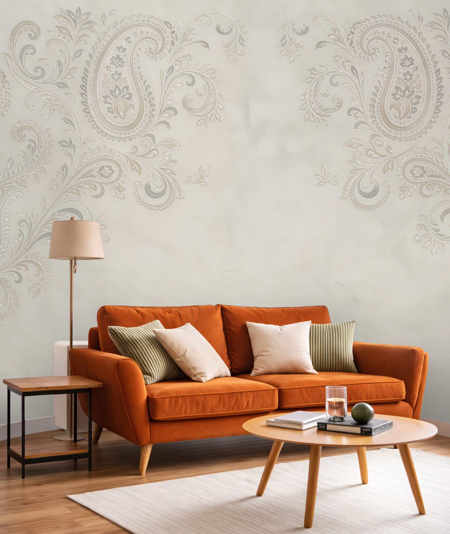 Fototapeta ornament paisley beżowy elegancki wzór klasyczny