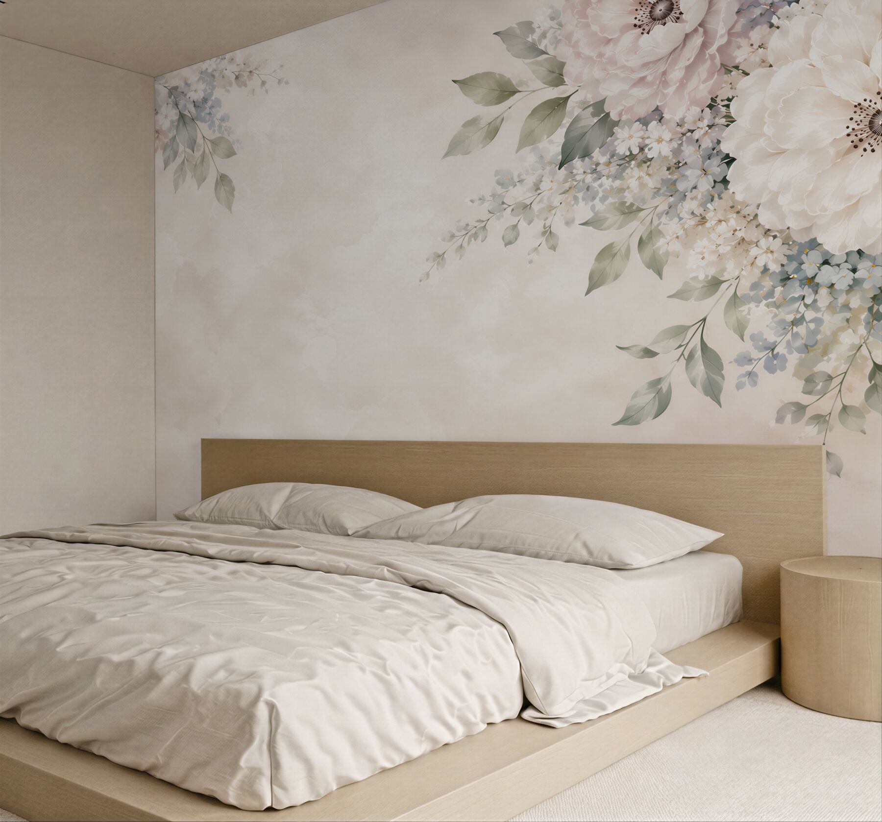 Fototapeta kwiaty peonie i anemony pastelowe eleganckie