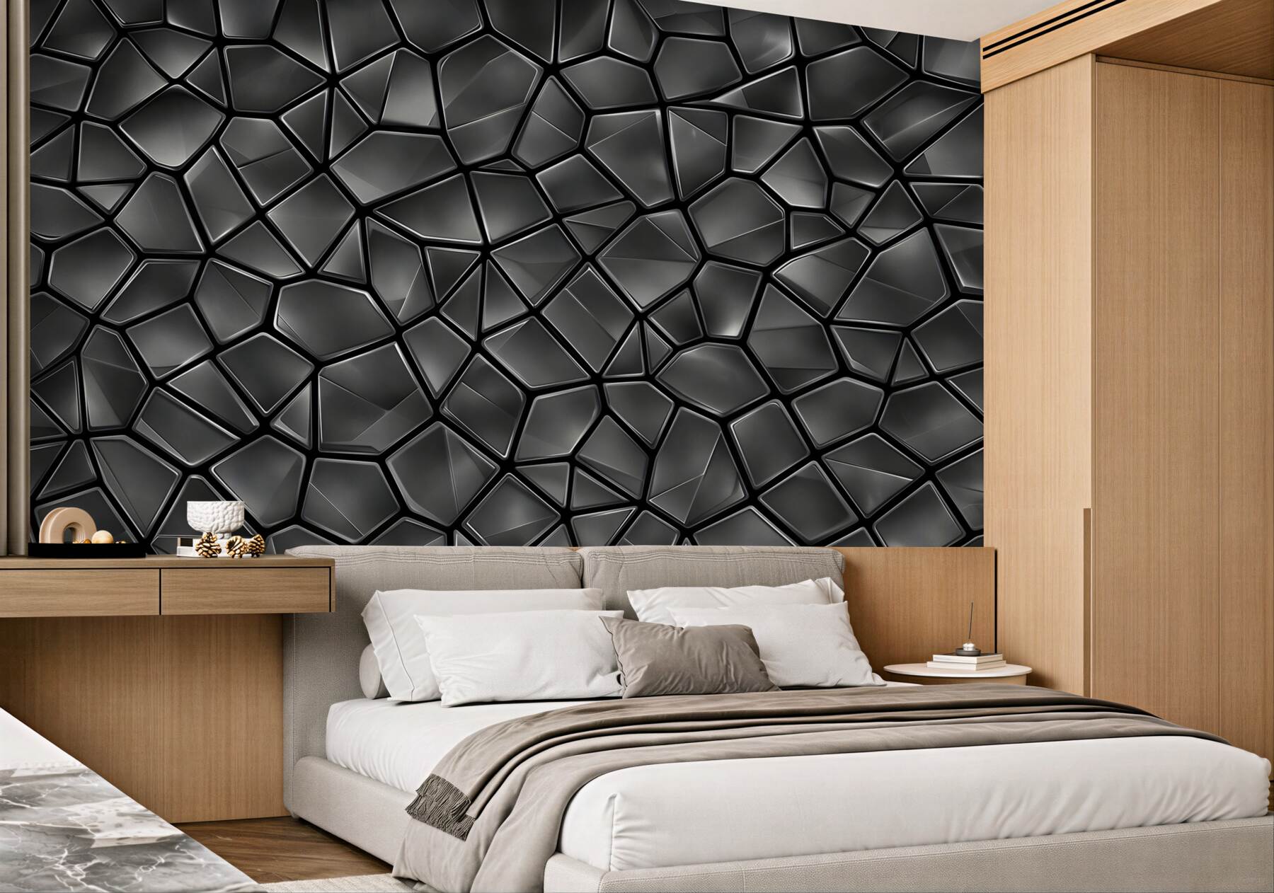 Fototapeta czarna mozaika 3D geometryczna nowoczesna