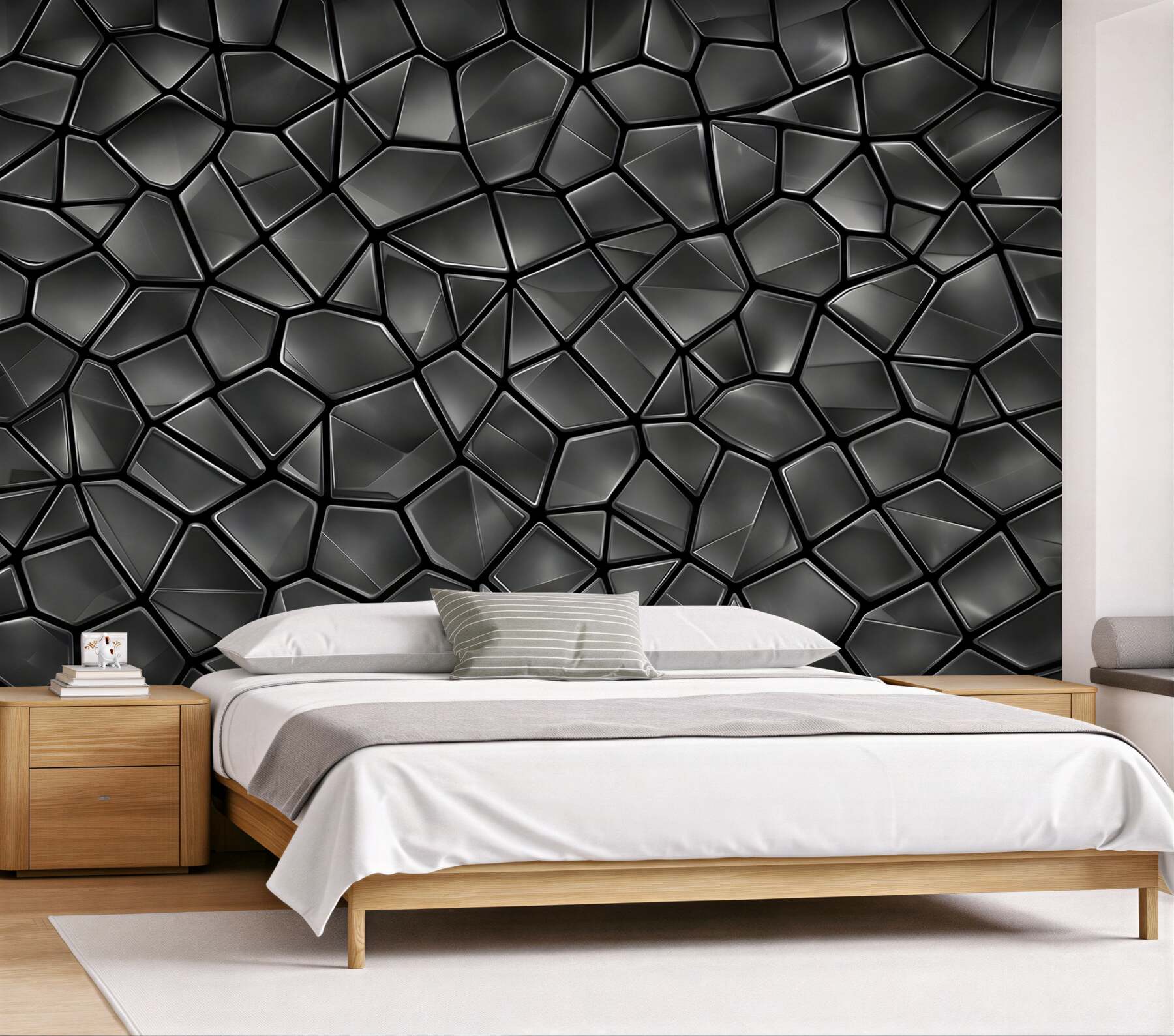 Fototapeta czarna mozaika 3D geometryczna nowoczesna