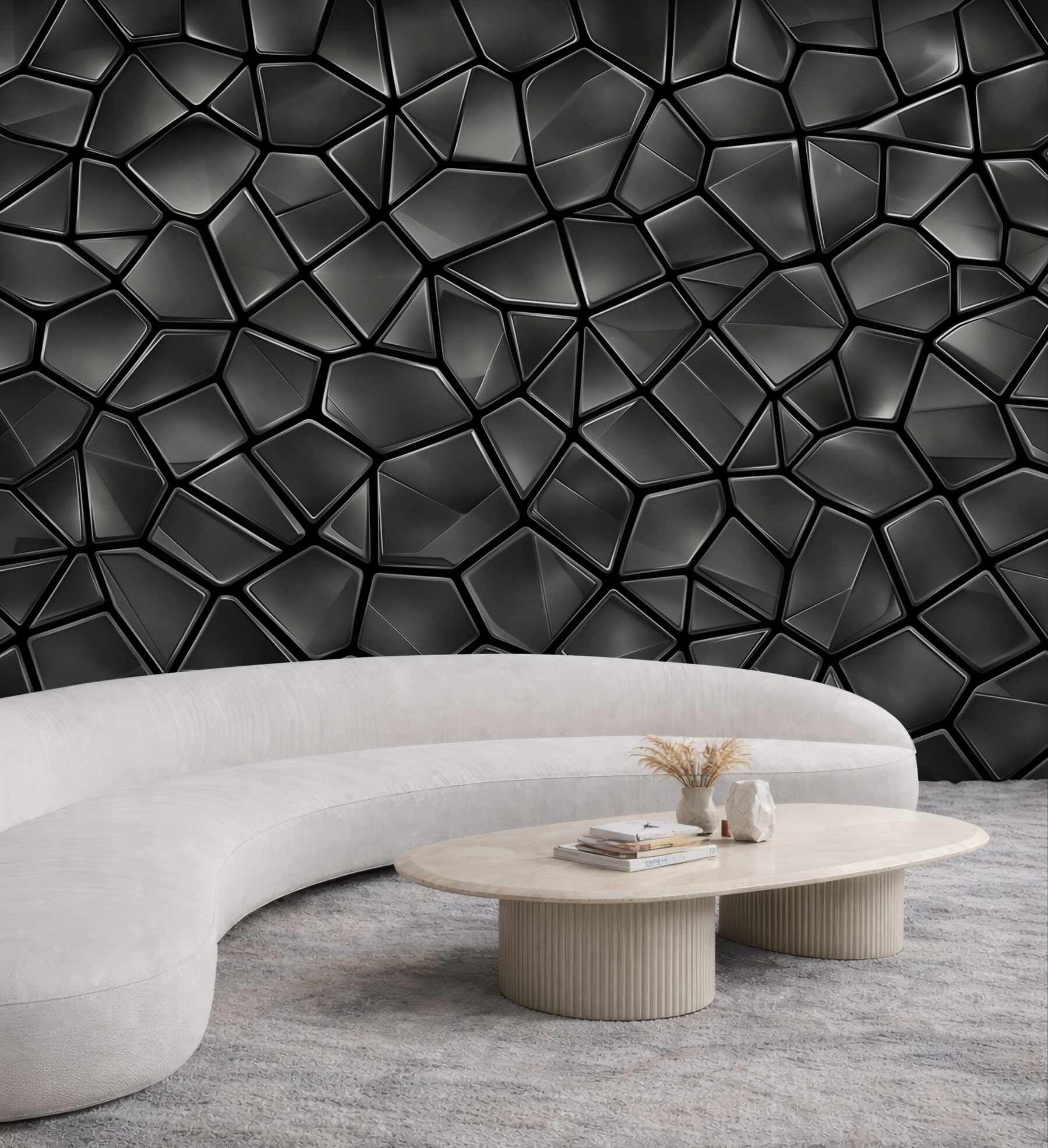 Fototapeta czarna mozaika 3D geometryczna nowoczesna