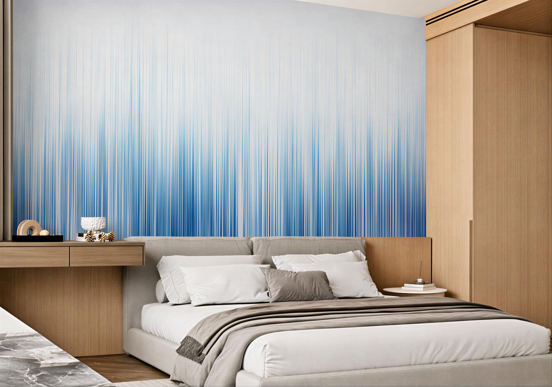 Fototapeta abstrakcyjne pionowe linie niebieski gradient do nowoczesnego wnętrza