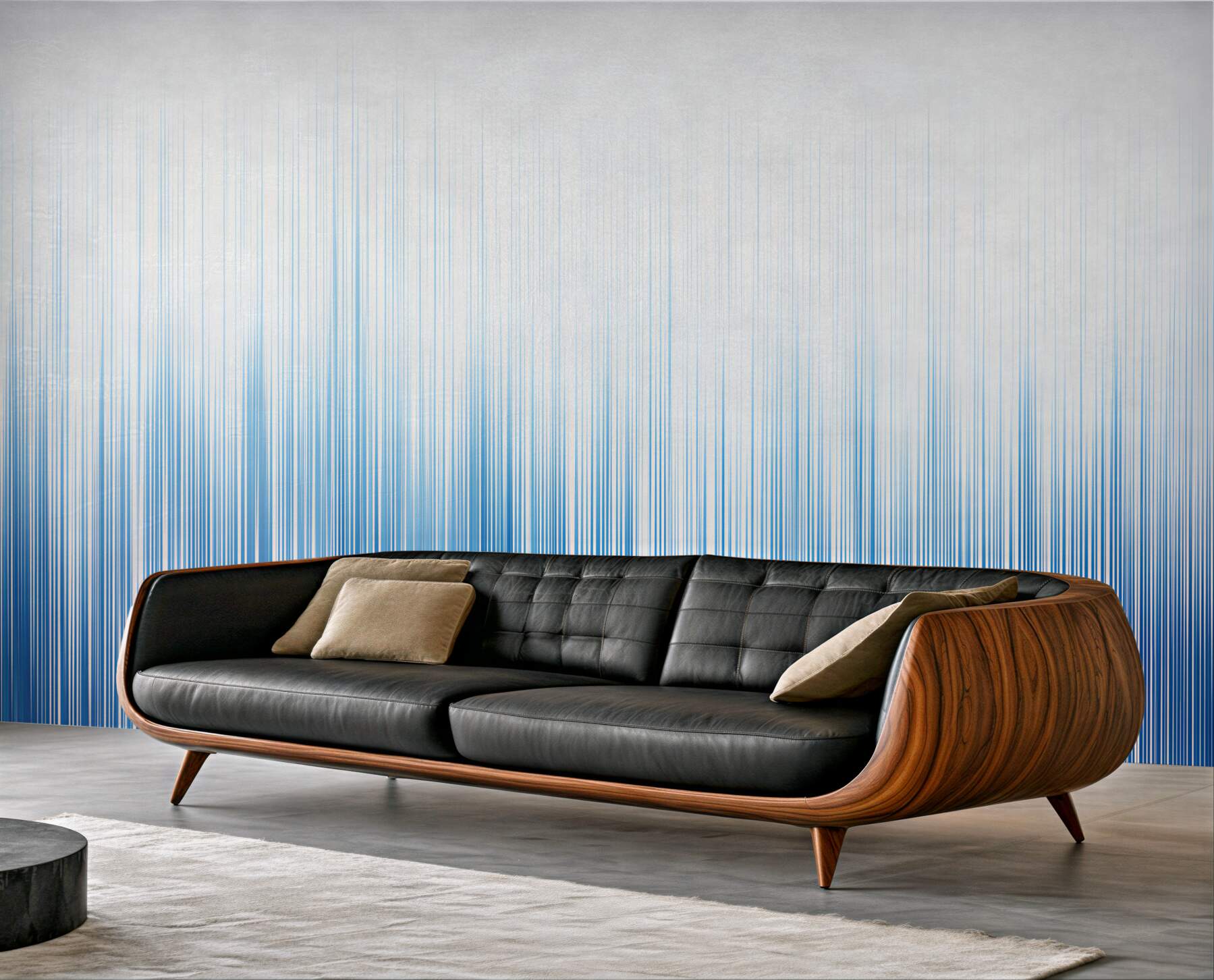 Fototapeta abstrakcyjne pionowe linie niebieski gradient do nowoczesnego wnętrza