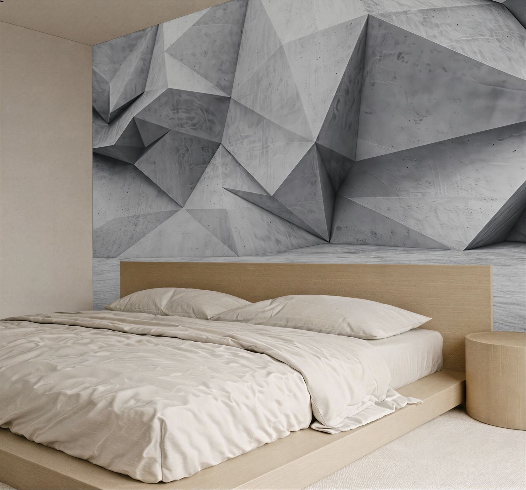 Fototapeta geometryczna ściana 3D szara betonowa nowoczesna abstrakcja