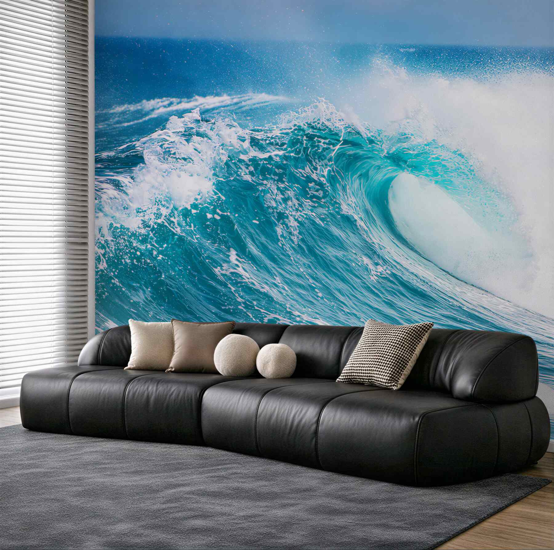 Fototapeta turkusowa fala oceanu dynamiczny morski pejzaż