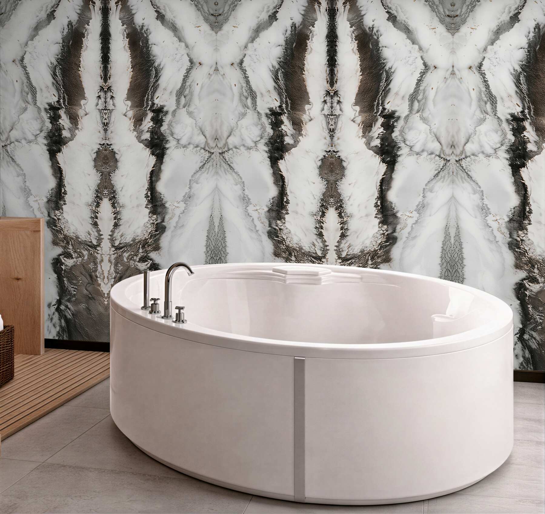 Fototapeta marmur biało szary z ciemnym użyleniem elegancka nowoczesna